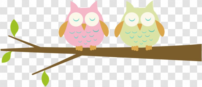 Owl Branch Clip Art - Free - Two Cute Owls Transparent PNG