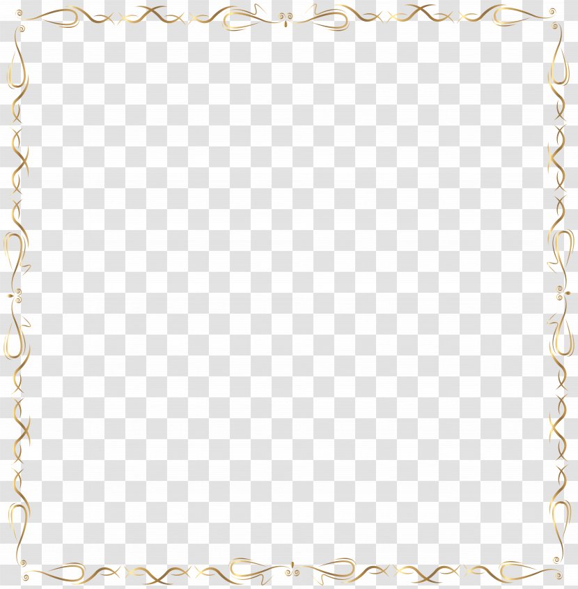 White Area Pattern - Golden Border Clip Art Image Transparent PNG
