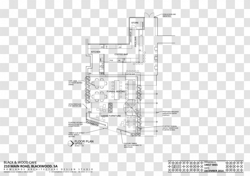 Cafe Floor Plan Allied Health Professions Clinic - Diagram - Timber Battens Bench Seating Top View Transparent PNG