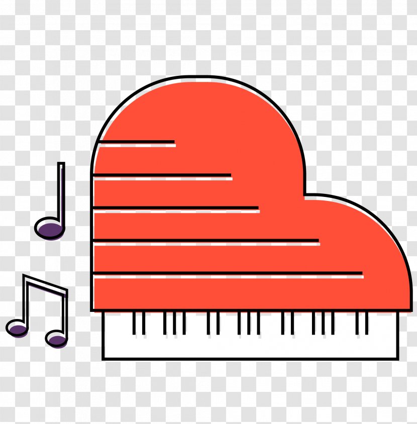 Piano Cartoon Clip Art - Watercolor - Vector Orange Transparent PNG