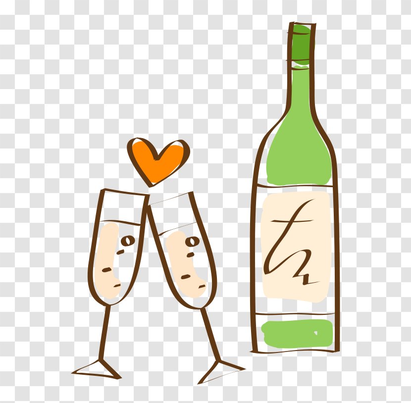 Champagne Wine - Vector Hand-painted Coloring Transparent PNG