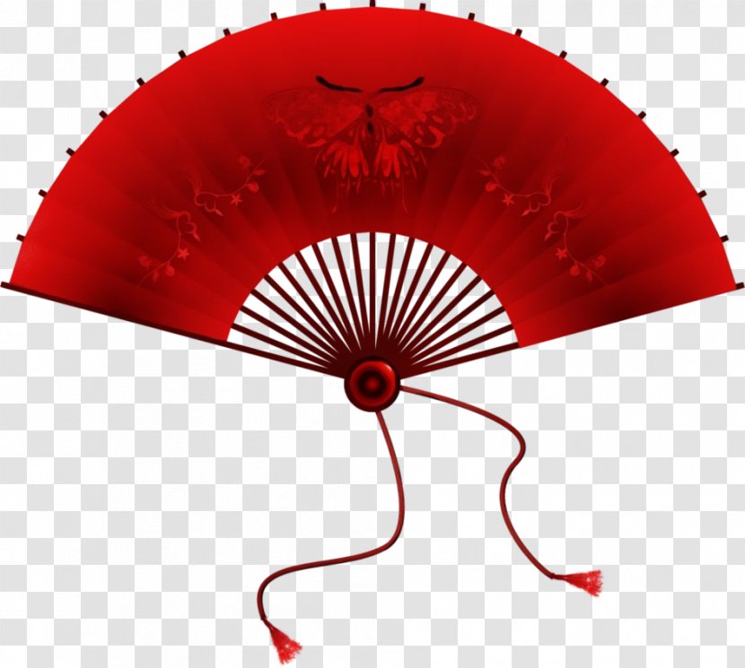 Red Decorative Fan Hand Fashion Accessory Umbrella Transparent PNG