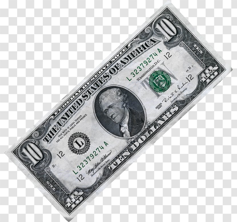 Cash United States Dollar Ten-dollar Bill Money - Onedollar - Banknote Transparent PNG