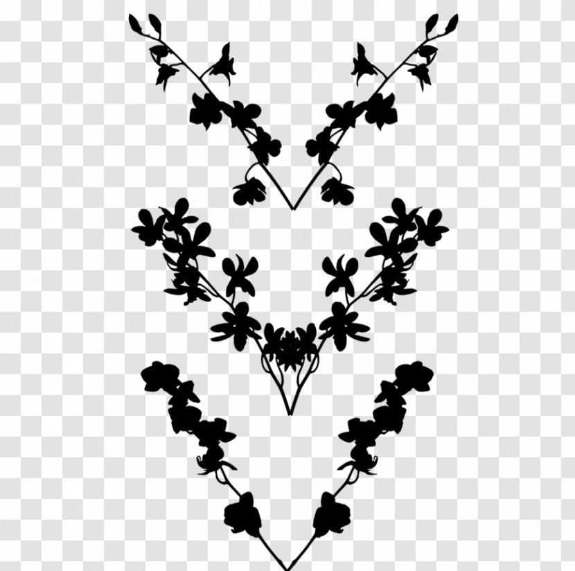 Dendrobium Orchids Clip Art Drawing - Heart - Blackandwhite Transparent PNG