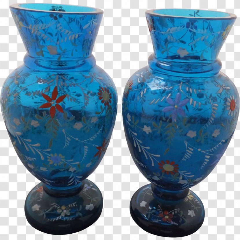 Vase Ceramic Cobalt Blue Glass Urn Transparent PNG