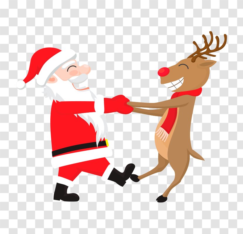 Rudolph Santa Claus Reindeer Hoodie Wedding Invitation - Vector With Deer Transparent PNG
