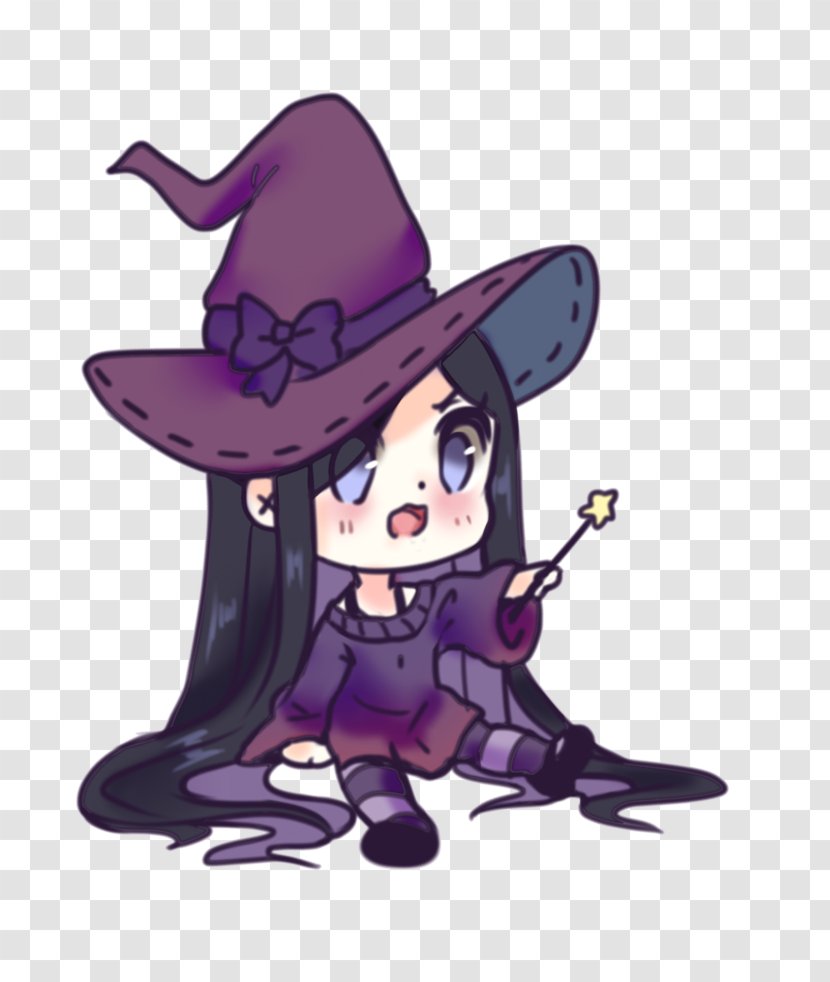 Cowboy Hat Cartoon - Violet - Cute Witch Transparent PNG