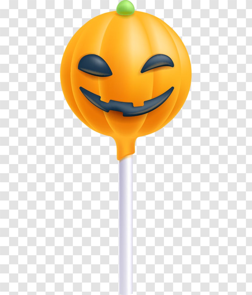 Lollipop Halloween Cake Candy Pumpkin - Vector Smiley Transparent PNG