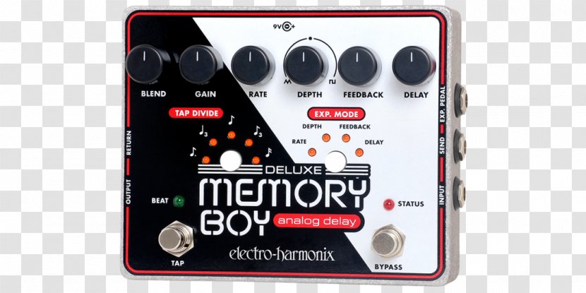 Electro-Harmonix Deluxe Memory Boy Effects Processors & Pedals Delay - Cartoon - Electric Guitar Transparent PNG