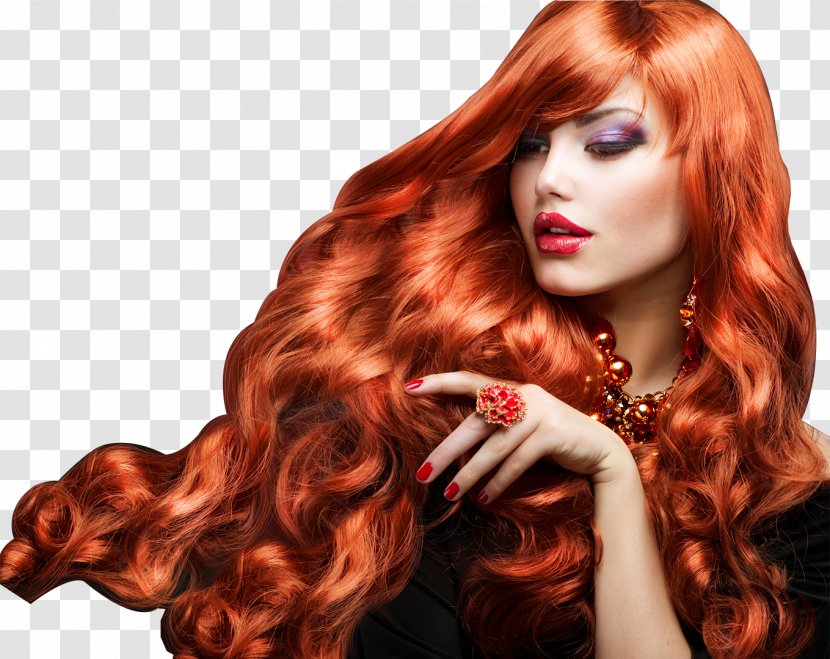 Red Hair Human Color Cosmetics Hairstyle - Model Transparent PNG