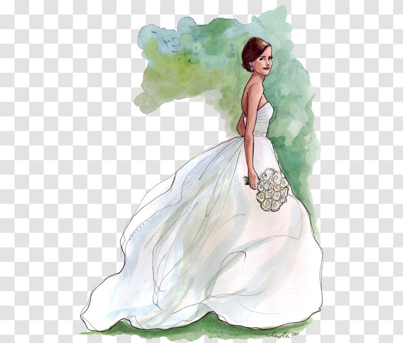 Bride Drawing Wedding Fashion Illustration - Tree - Dress Transparent PNG