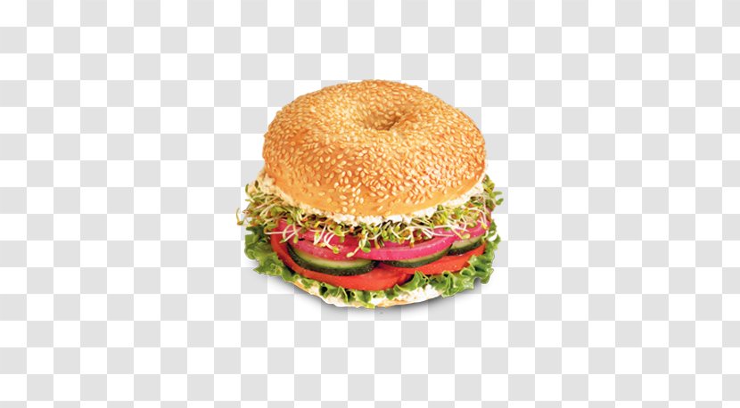 Bagel Breakfast Sandwich Cheeseburger Whopper Veggie Burger - Hamburger Transparent PNG