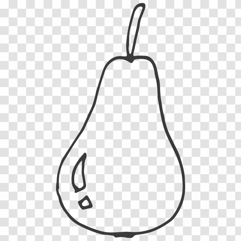 European Pear Black And White Drawing - Fruit - A Transparent PNG