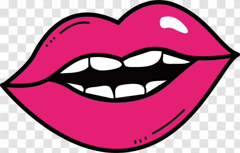 Lip Drawing Clip Art - Frame - Pink Lips Transparent PNG