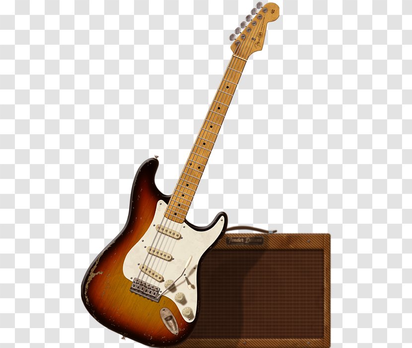 Bass Guitar Acoustic-electric Acoustic Fender Stratocaster - Plucked String Instruments - Tweed Transparent PNG