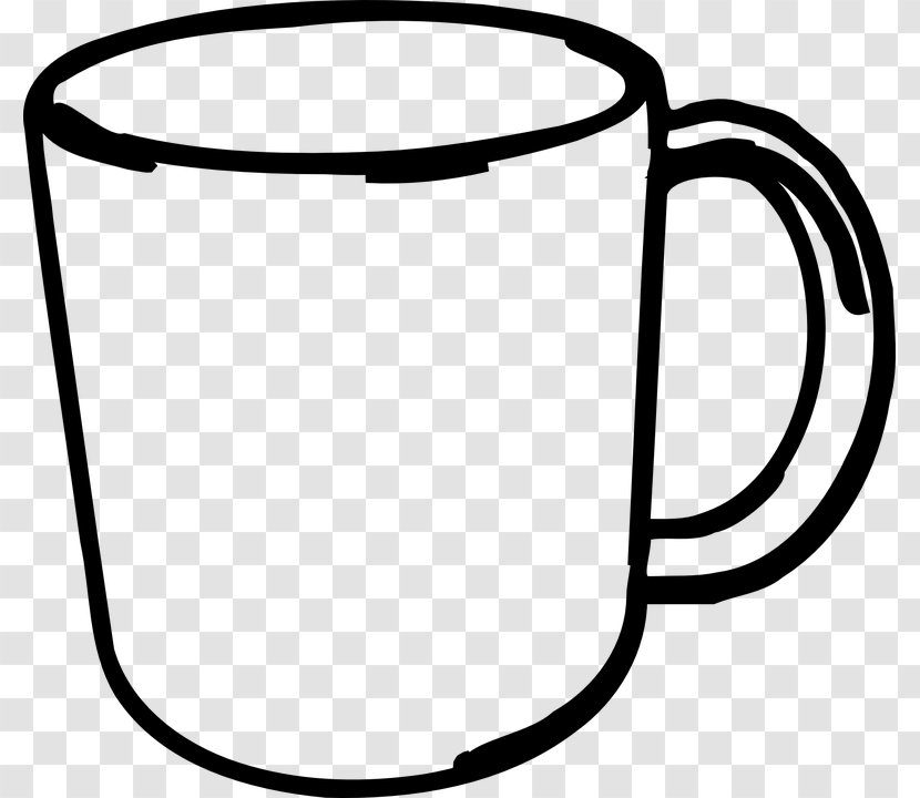 Mug Coffee Cup Clip Art - Black And White Transparent PNG