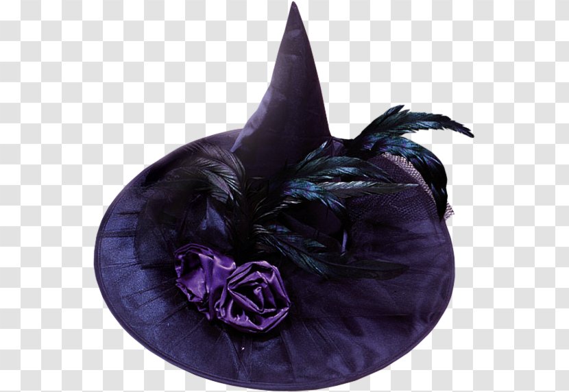 Witch Hat Purple Feather Costume - Clothing Accessories Transparent PNG