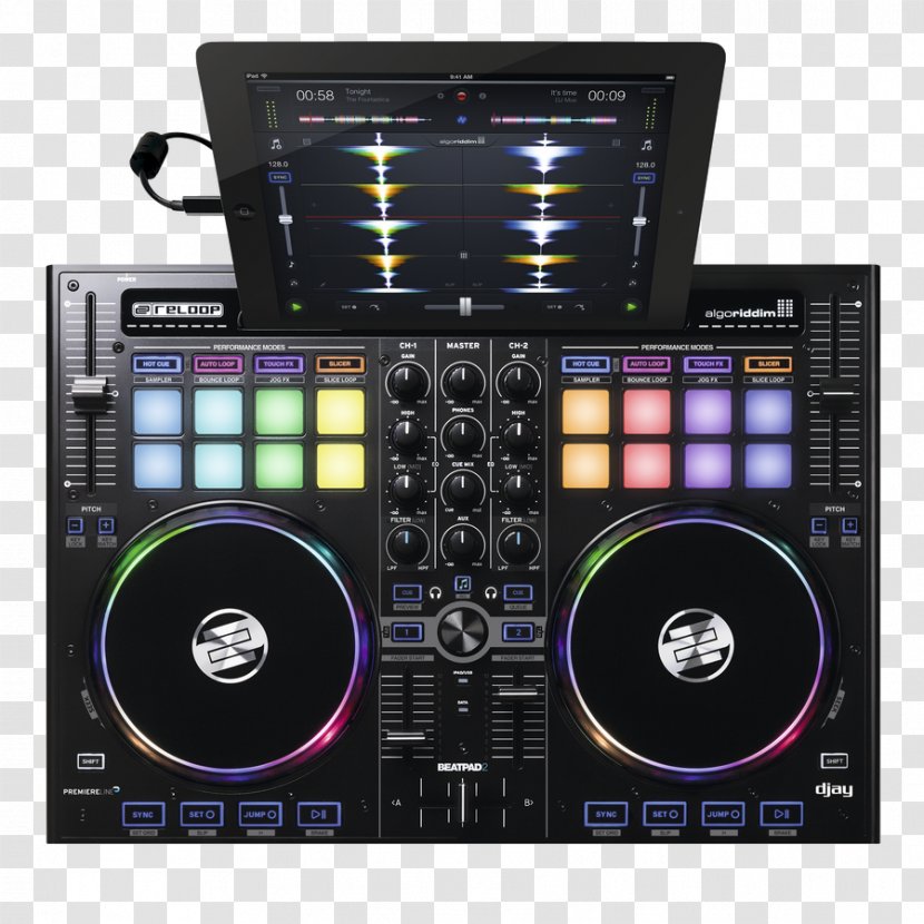 Djay DJ Controller Audio Mixers Disc Jockey Computer Software - Watercolor - Headphones Transparent PNG