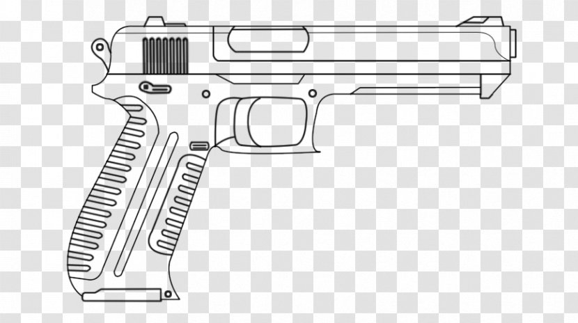 Pistol Drawing Firearm Gun Sketch - Deviantart - Chalk Draw Transparent PNG