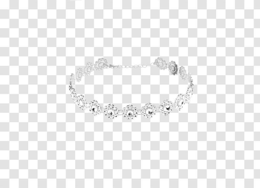 Bracelet Necklace Imitation Gemstones & Rhinestones Choker Silver - Jewelry Rhinestone Transparent PNG