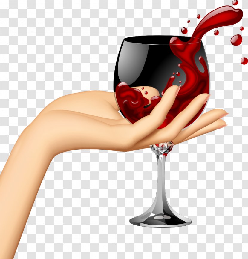Red Wine Royalty-free Illustration - Flower - Vector Gestures And Transparent PNG