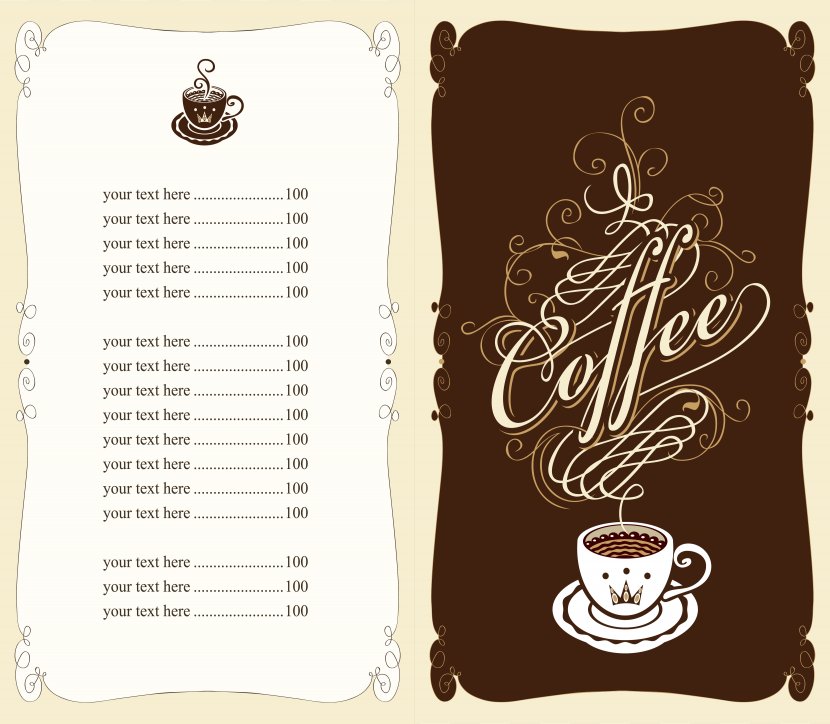Coffee Tea Cafe Fast Food Menu - Design Vector Points Transparent PNG