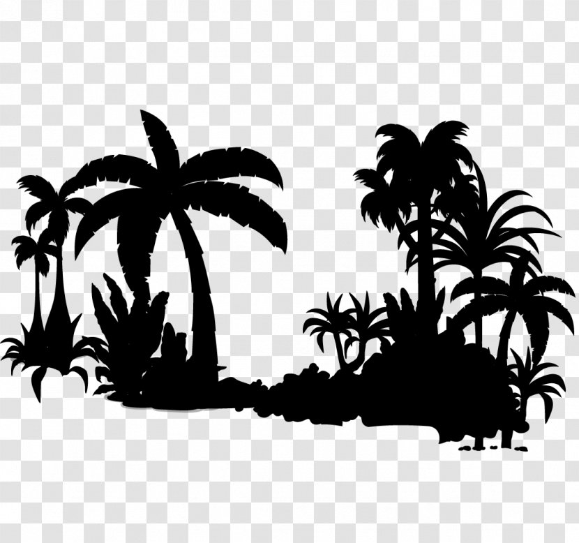 Palm Trees Black & White - Attalea Speciosa - M Clip Art Desktop Wallpaper Silhouette Transparent PNG
