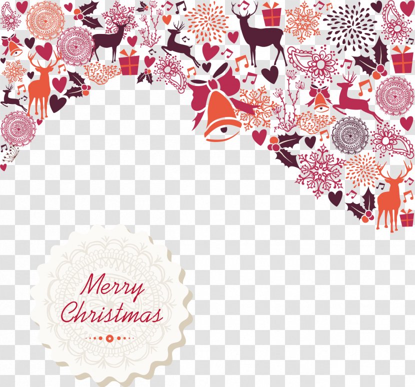 Christmas Card Illustration - Heart - Vector Exquisite Pattern Transparent PNG