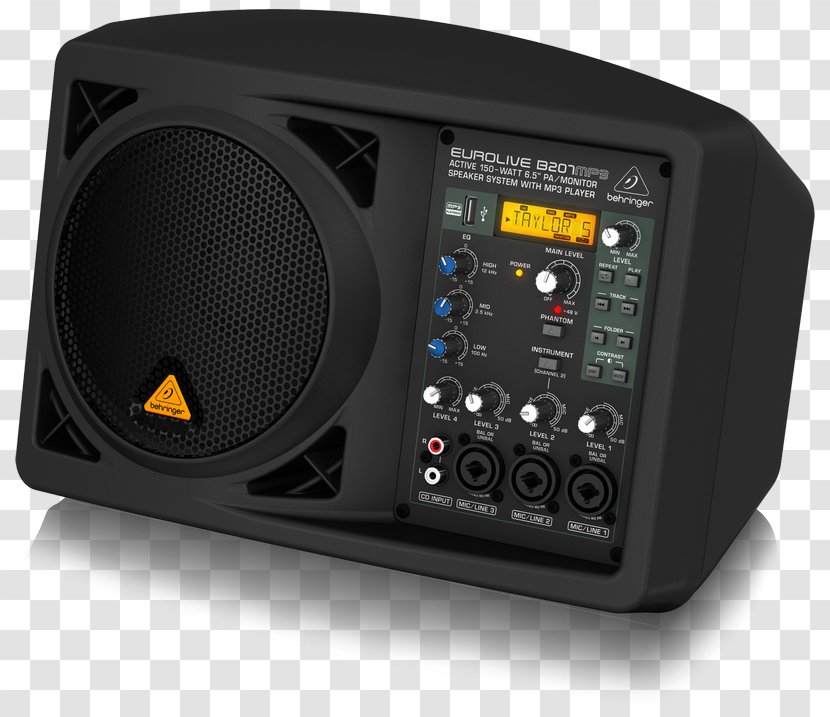 Microphone Public Address Systems BEHRINGER Eurolive B207MP3 Loudspeaker B2 Series - Audio Mixers - Active Noise Control Transparent PNG