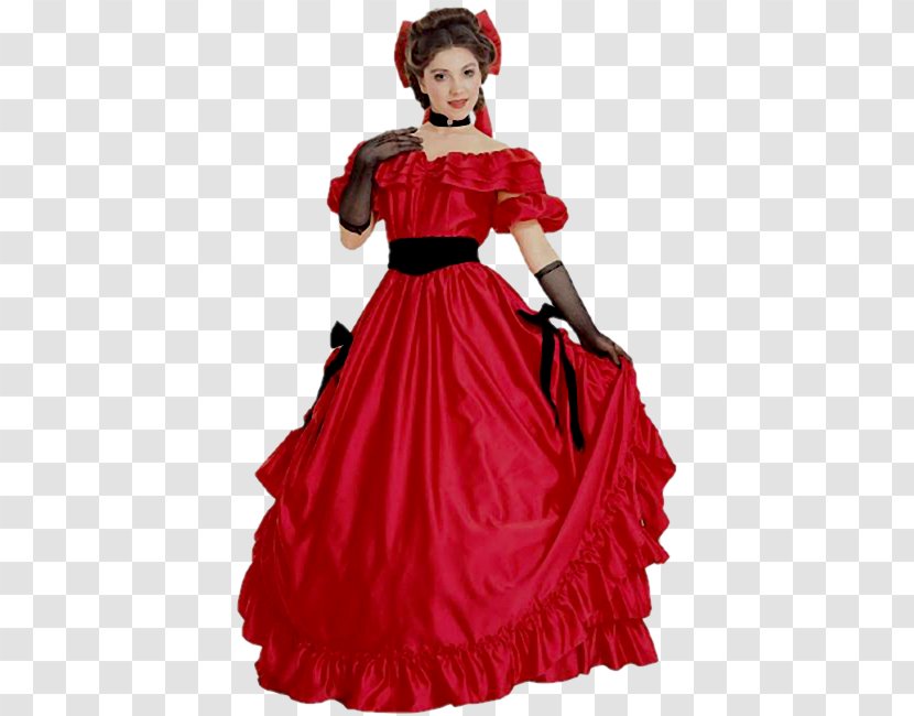 Scarlett O'Hara Southern Belle Halloween Costume Dress - Silhouette Transparent PNG