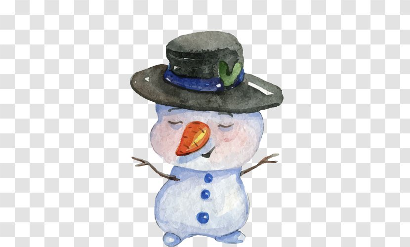 Snowman Watercolor Painting Christmas Transparent PNG