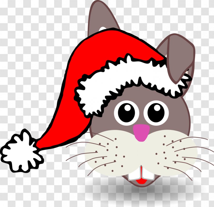 Santa Claus Suit Hat Clip Art - Cat Like Mammal - Cartoon Transparent PNG