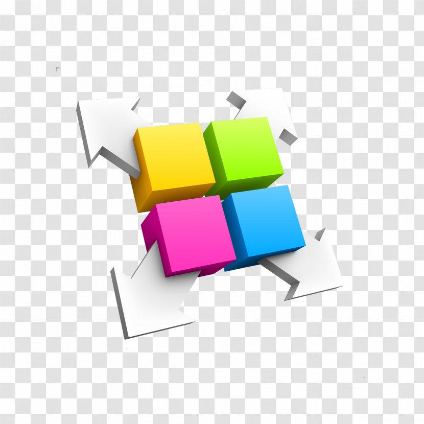 Cube Color Three-dimensional Space Euclidean Vector - Royaltyfree - With Arrow Transparent PNG