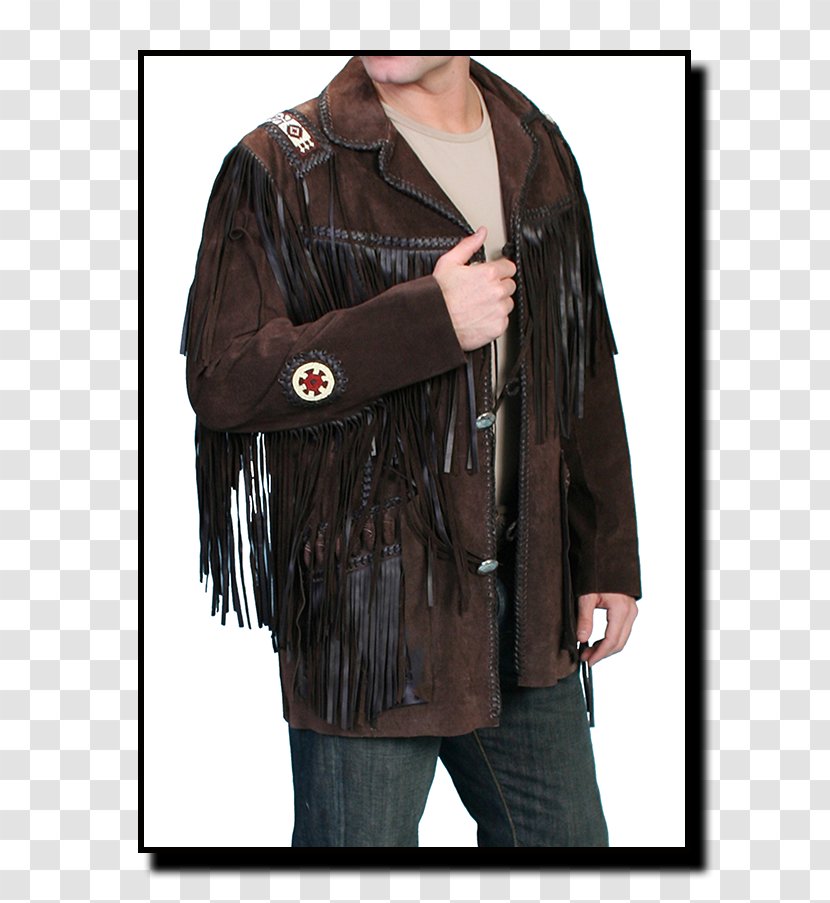 Leather Jacket Coat Fringe Suede - Sleeve - Continental Transparent PNG