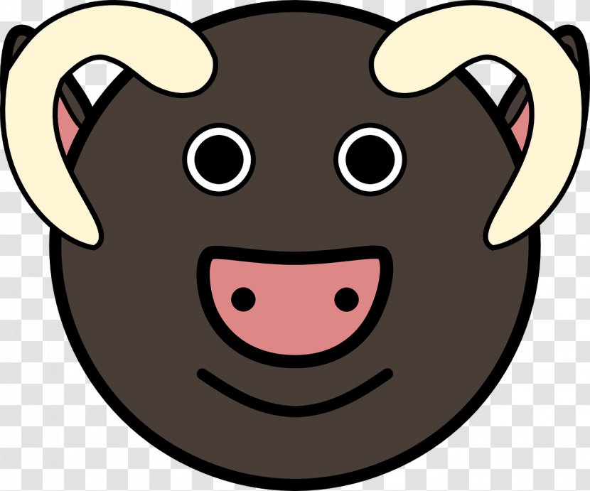 Ox Cattle Clip Art - Nose - Cartoon Pig Transparent PNG