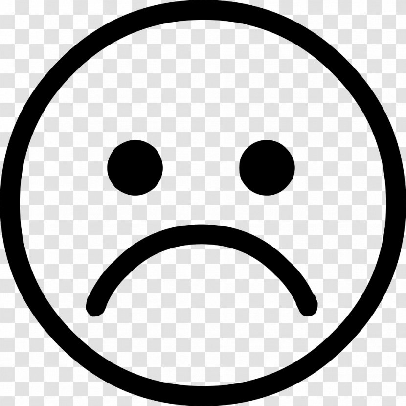 Emoticon Smiley Sadness Clip Art - Black And White - Pain Transparent PNG