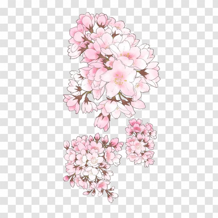 Pixiv Cherry Blossom Drawing Illustration - Rose Family - Retro Hand-painted Trees Buckle Free Material Transparent PNG