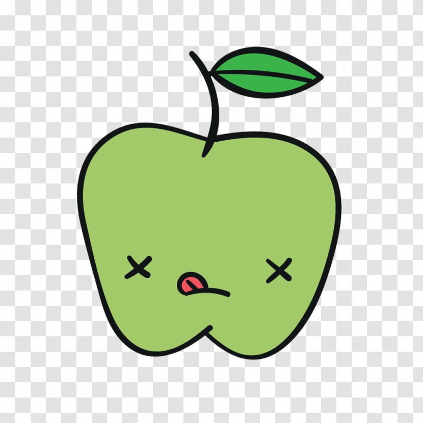 Apple Clip Art - Flower - Vector Tongue Creative Helplessness Green Transparent PNG