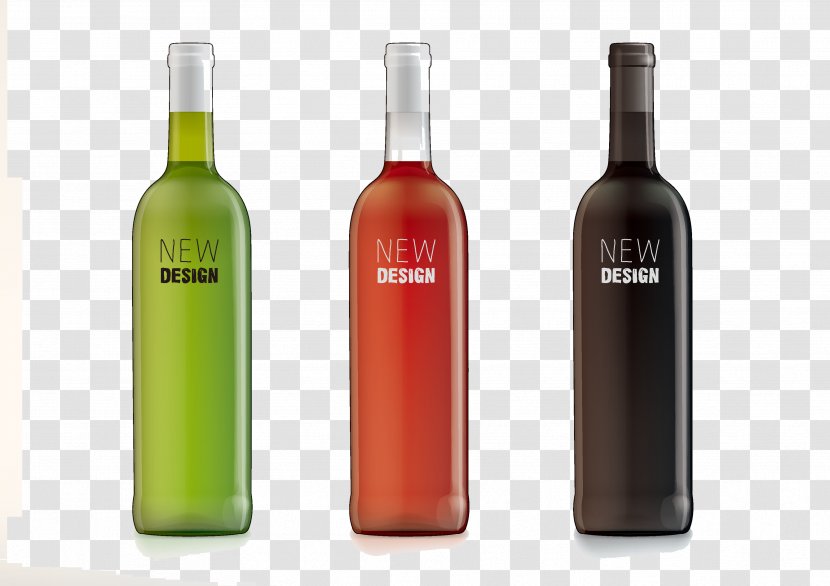 White Wine Red Baijiu Liqueur - Cartoon - Classic Bottle Transparent PNG