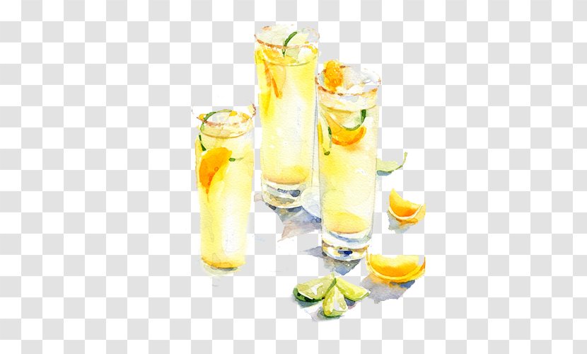 Cocktail Bxe1nh Bu1ed9t Lu1ecdc Watercolor Painting Illustration - Food - Lemon Juice Transparent PNG