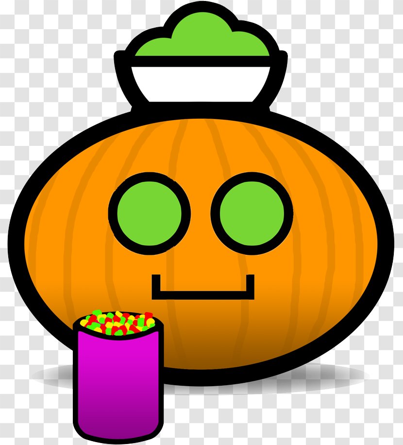Orange - Green - Happy Pumpkin Transparent PNG