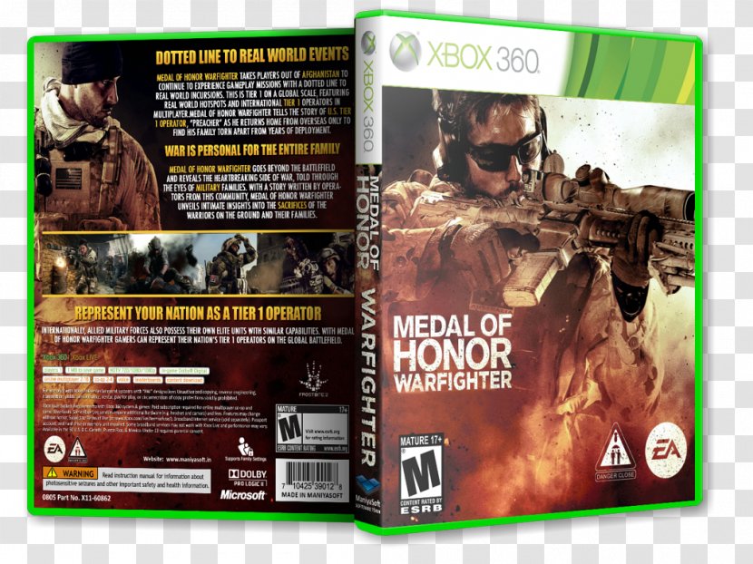 Xbox 360 Medal Of Honor: Warfighter PC Game - Firstperson Shooter - Honor Transparent PNG