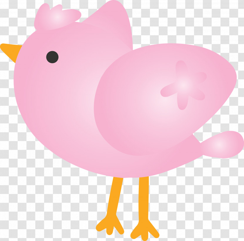 Pink Cartoon Bird Chicken Transparent PNG