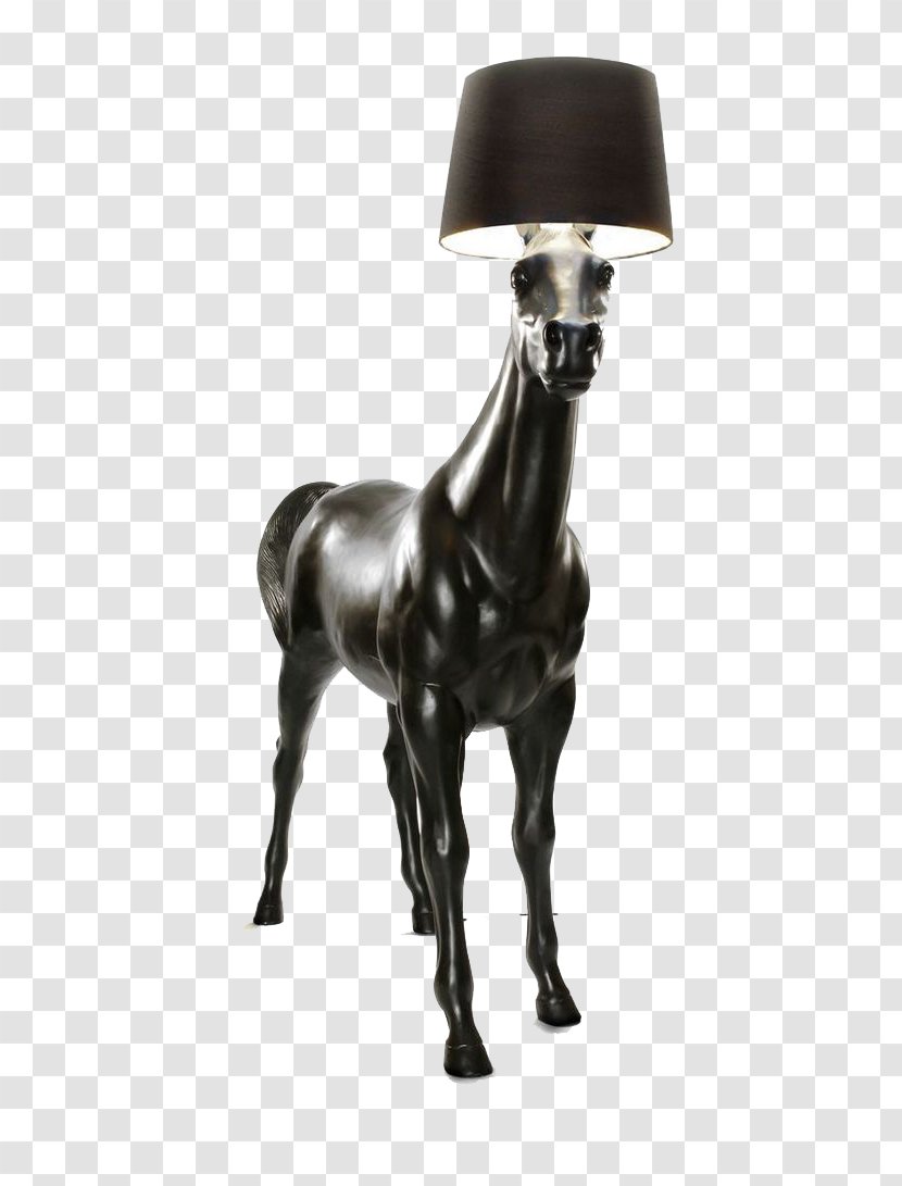 Horse Moooi Electric Light Lamp Lighting - Floor - Black Stone Carving Transparent PNG