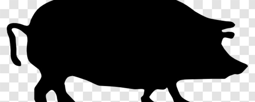 Cattle Silhouette Livestock White Clip Art - Horn - Pig Roast Transparent PNG