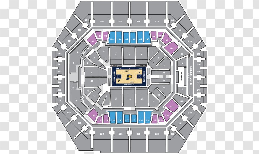 Bankers Life Fieldhouse Aircraft Seat Map Indiana Pacers - Cabaret Seating Transparent PNG