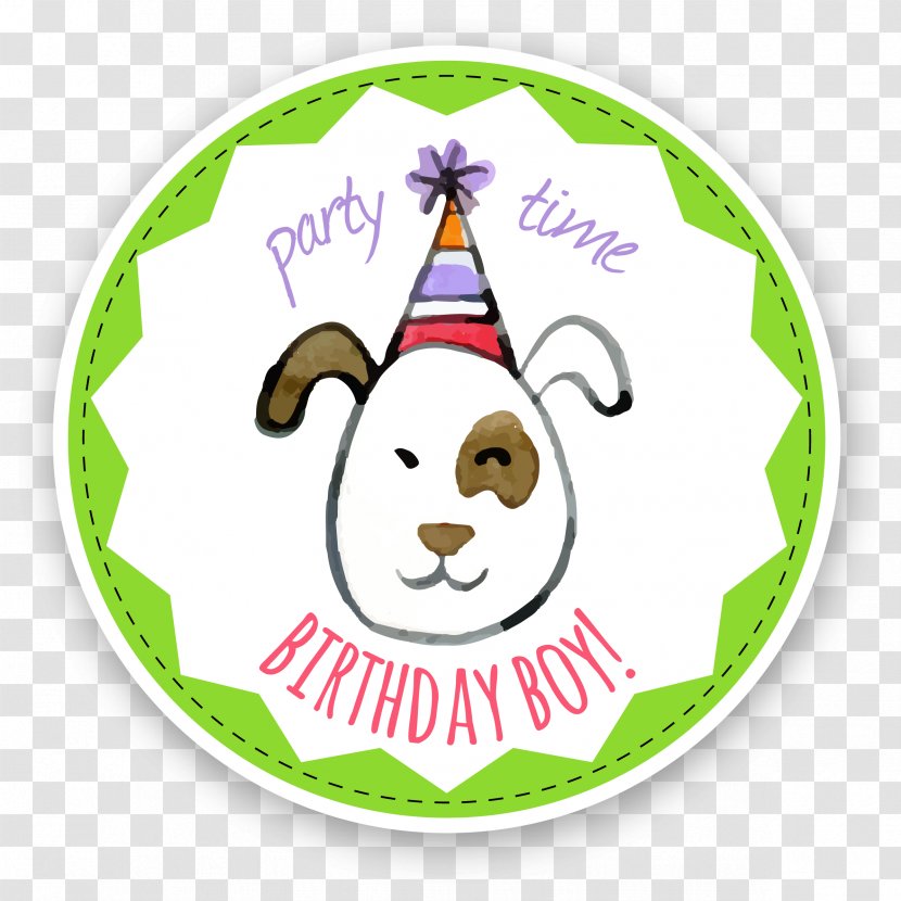Dog Puppy Birthday Greeting Card Party - Child Label Transparent PNG
