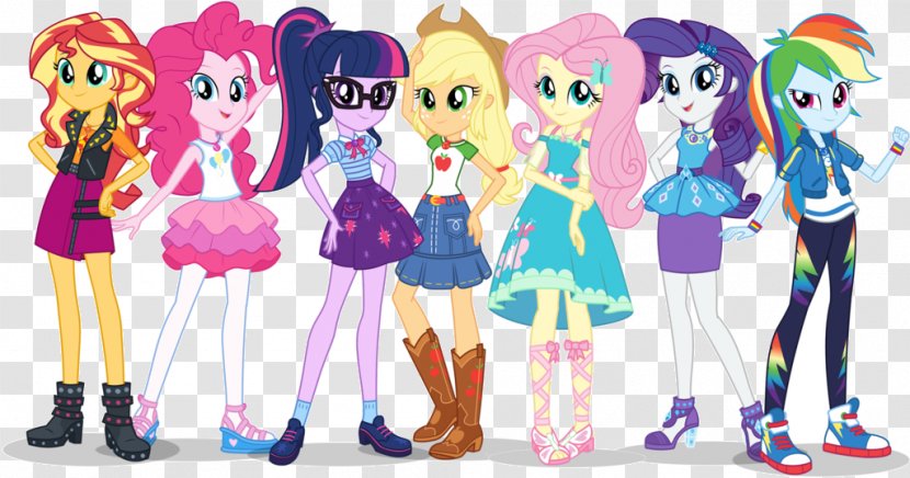 Applejack Rainbow Dash Rarity Pinkie Pie Twilight Sparkle - Flower - Equestria Girls Dolls Transparent PNG