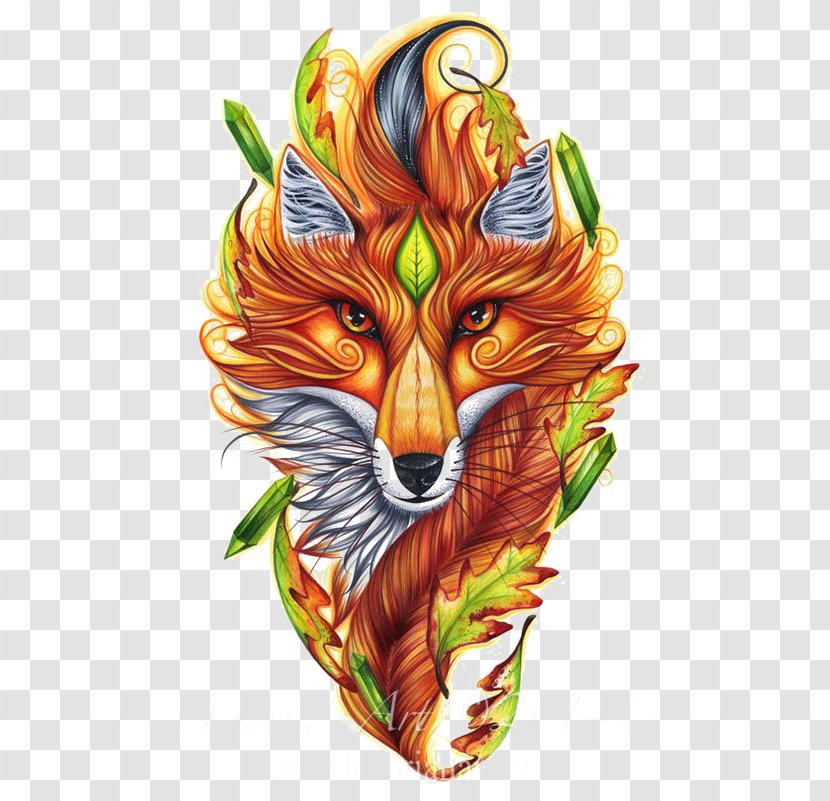 Fox Drawing Magic Symbol Art - Tattoo - Hand-painted Transparent PNG