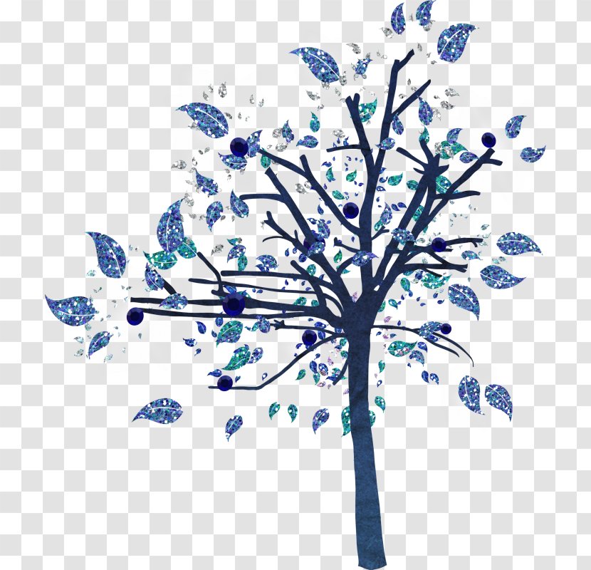 Twig Blue Tree Leaf - Plant Stem Transparent PNG
